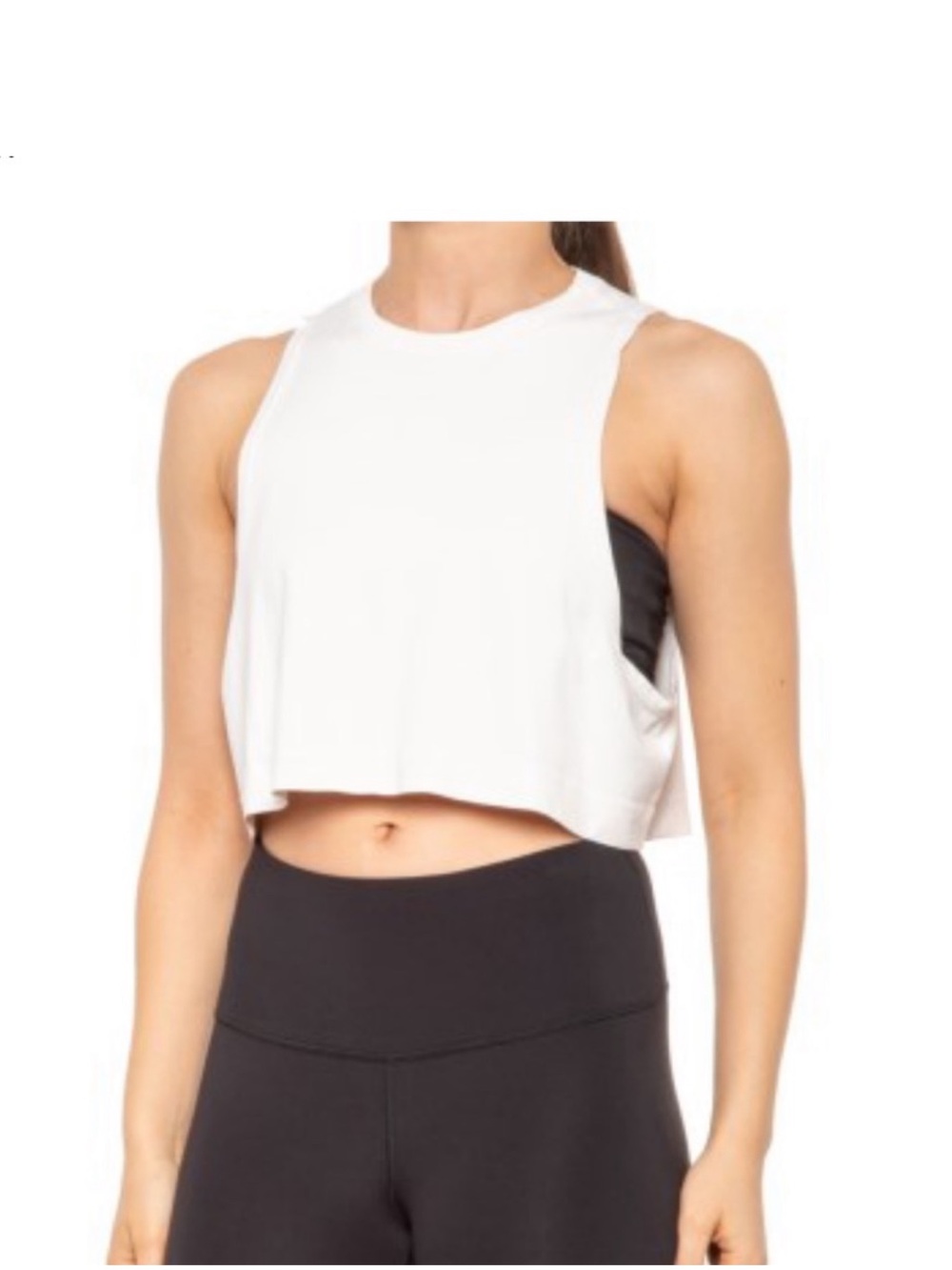 Avocado Women's As You Are Cropped Muscle Workout Tank Top Tan Size M
